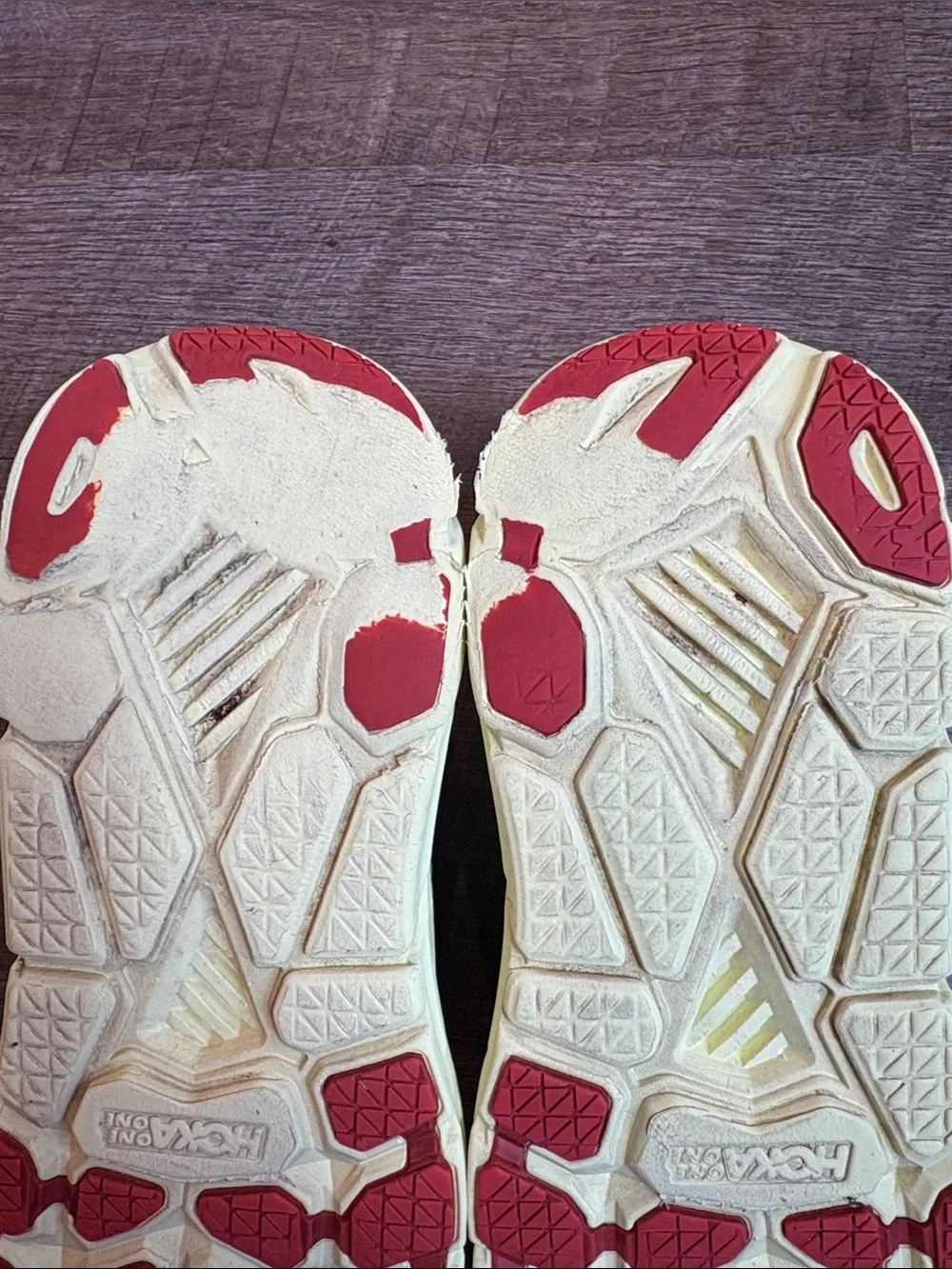 HOKA Clifton 7 Running Shoes Morning Women’s 10.5 Mist/Hot Coral NO INSOLES
